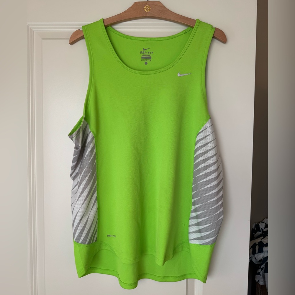 Nike Lime Green and Gray Tank Top